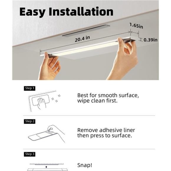 Motion Sensor Cabinet Lights,48LED Detachable Battery Powered Operated Dimmable - Picture 6 of 6